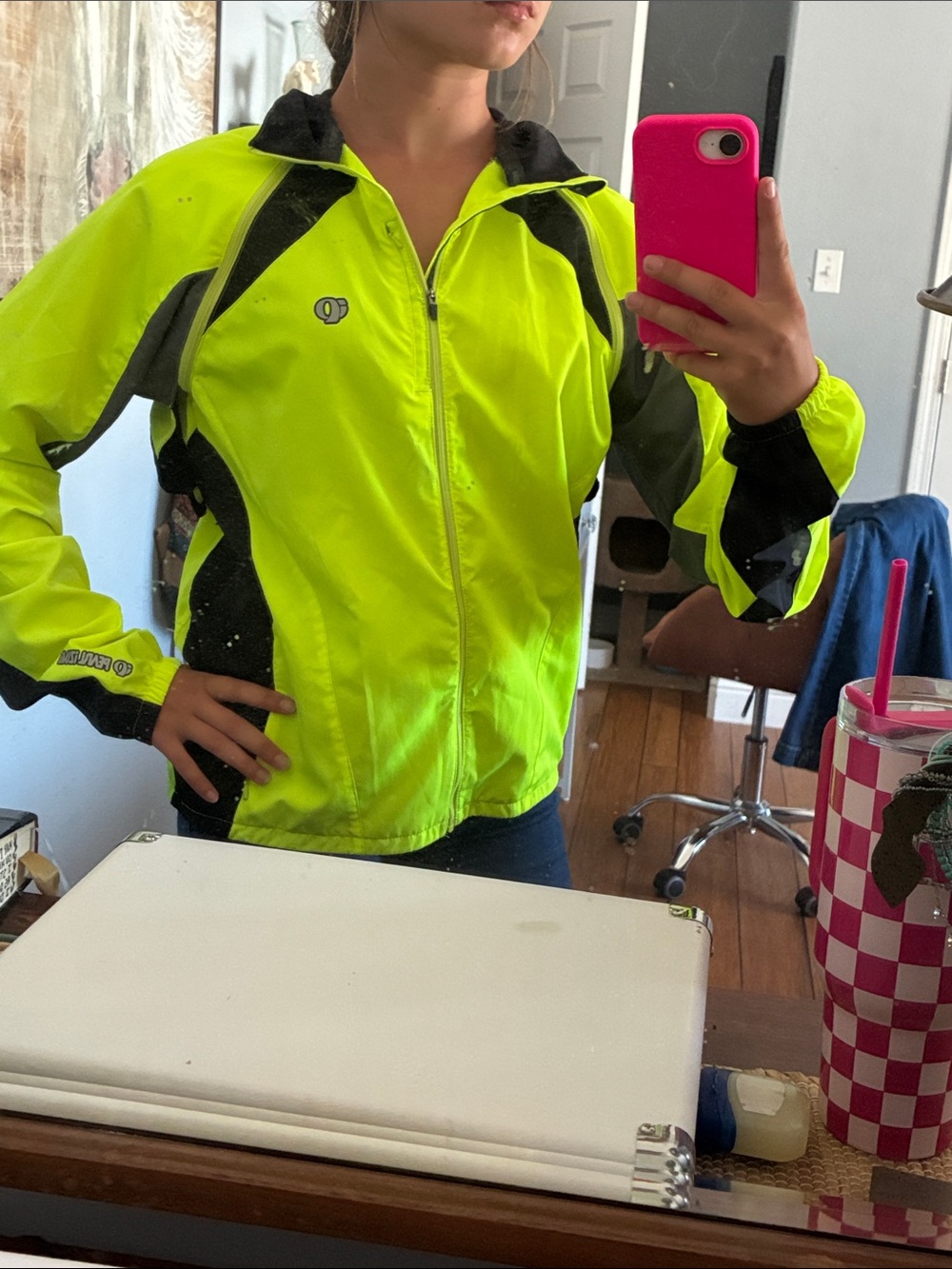 Pearl Izumi Neon Yellow & Black Cycling Jacket - Small